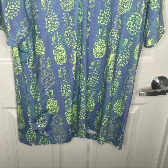Sunday Swagger Tropical Thunder Golf Polo Neon Pineapple Novelty Print XL - Picture 4 of 8